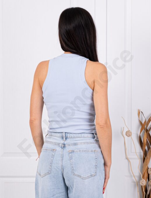 Top de dama din material elastic-albastru deschis cod 08525-1