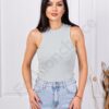 Top de dama din material elastic-menta cod 08525-3