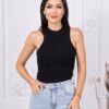 Top de dama din material elastic-negru cod 08525