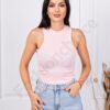 Top de dama din material elastic-pudra cod 08525-2