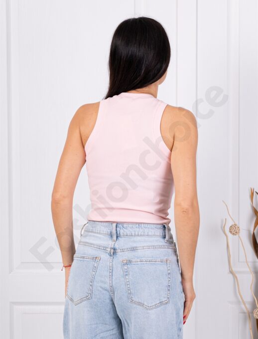 Top de dama din material elastic-pudra cod 08525-2