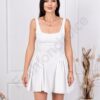 Rochie cocheta cu spate gol si funda-alb cod 3207-2