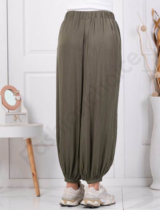 Pantalon de dama pentru vara cu croi lejer-kaki cod 77067-3