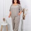 Set maxi elegant din 100% in cu accente din dantela-moca cod 160/236-2