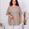 Tunica maxi pentru vara cu broderie englezeasca-moca cod 261388-11