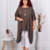 Tunica super maxi cu partea din spate alungita-ciocolata cod 22244-7
