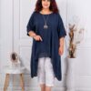Tunica super maxi cu partea din spate alungita-albastru inchis cod 22244-4