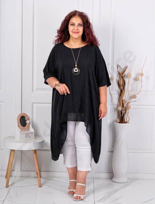 Tunica super maxi cu partea din spate alungita-negru cod 22244
