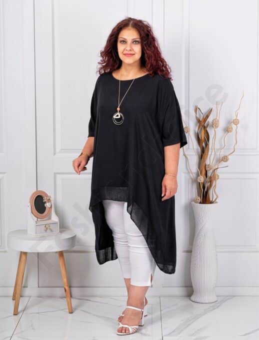 Tunica super maxi cu partea din spate alungita-negru cod 22244