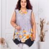 Top maxi pentru vara cu imprimeu trandafiri-galben cod 1496-3