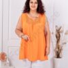 Top maxi pentru vara cu dantela brussel-orange cod 2194-3
