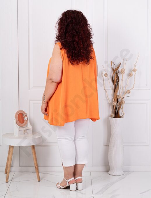 Top maxi pentru vara cu dantela brussel-orange cod 2194-3
