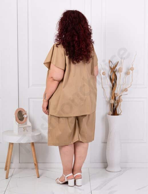Set maxi pentru vara cu tunica si pantaloni+cadou colier-camel cod 5208-2