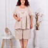 Set maxi pentru vara cu tunica si pantaloni+cadou colier-capucino cod 5208-5