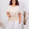 Bluza maxi pentru vara cu broderie stralucitoare-galben cod 8999-3
