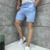 Pantalon scurt elegant pentru barbati din 100% In-albastru deschis cod 1499-4