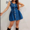 Rochie scurta din denim inchis cu nasturi cod 55012