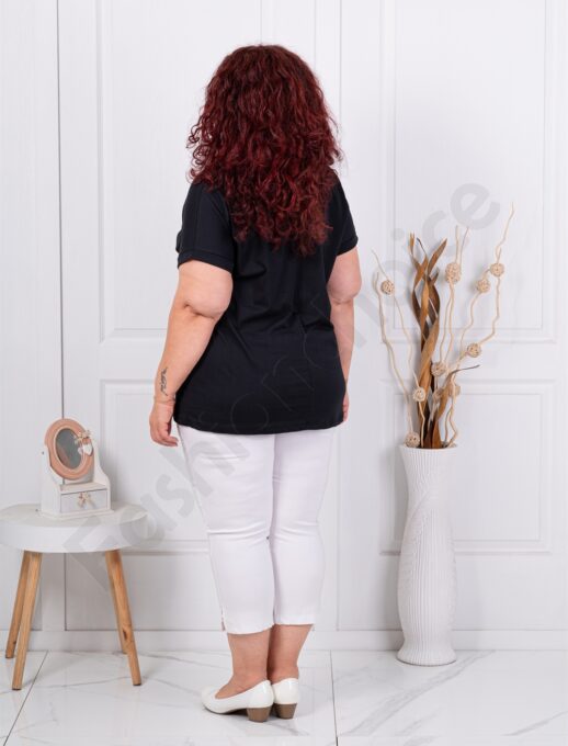 Bluza maxi din 100% bumbac cu imprimeu mica-negru cod 6965