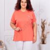 Bluza maxi din 100% bumbac cu imprimeu mica-coral cod 6965-1