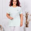 Bluza maxi din 100% bumbac cu imprimeu mica-menta deschis cod 6965-7