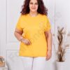 Bluza maxi din 100% bumbac cu imprimeu mica-mustar cod 6965-6