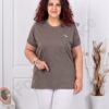 Bluza maxi din 100% bumbac cu imprimeu mica-cacao cod 6965-2