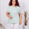 Bluza maxi din 100% bumbac cu imprimeu mica-menta cod 6965-5