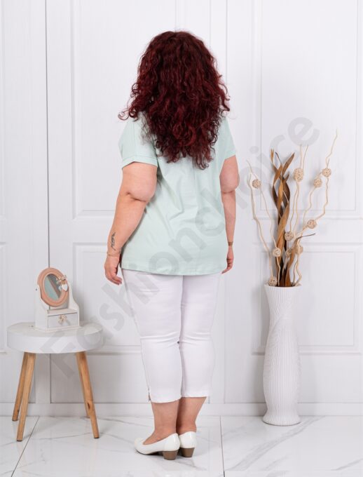 Bluza maxi din 100% bumbac cu imprimeu mica-menta cod 6965-5