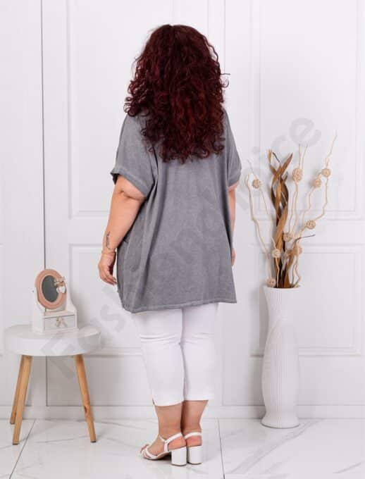 Tunica maxi din bumbac si in cu aplicatie papadie-grafit cod 267390-2