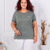 Bluza maxi din 100% bumbac cu imprimeu mica-kaki cod 6965-10