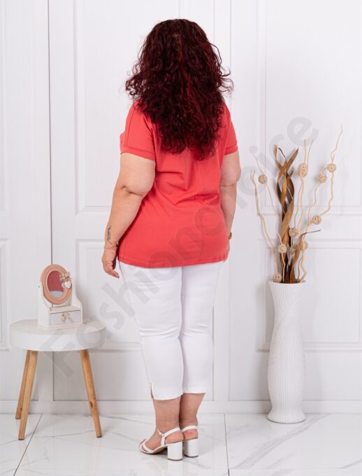Bluza maxi din 100% bumbac cu imprimeu mica-rodie cod 6965-9