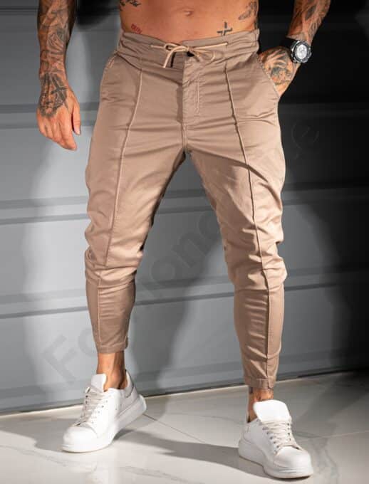 Pantalon pentru vara sport/elegant-moca-cod 231331-4