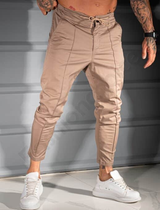 Pantalon pentru vara sport/elegant-moca-cod 231331-4