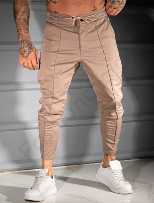 Pantalon pentru vara sport/elegant-moca-cod 231331-4