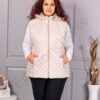Vesta usoara maxi cu romburi si gluga-capucino cod 5011-3
