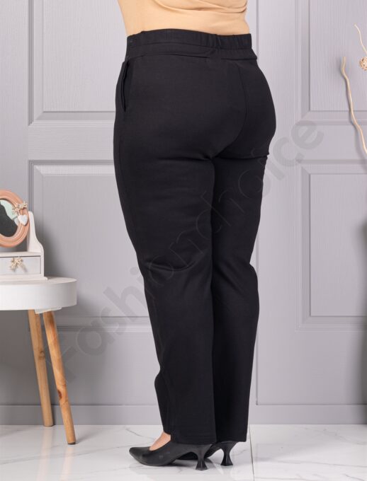 Pantalon maxi de dama cu silueta clasica si talie inalta cu pietricele cod 2494-1