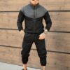 Compleu pentru barbati din fas cu platca contrastanta-negru cod TS-38А