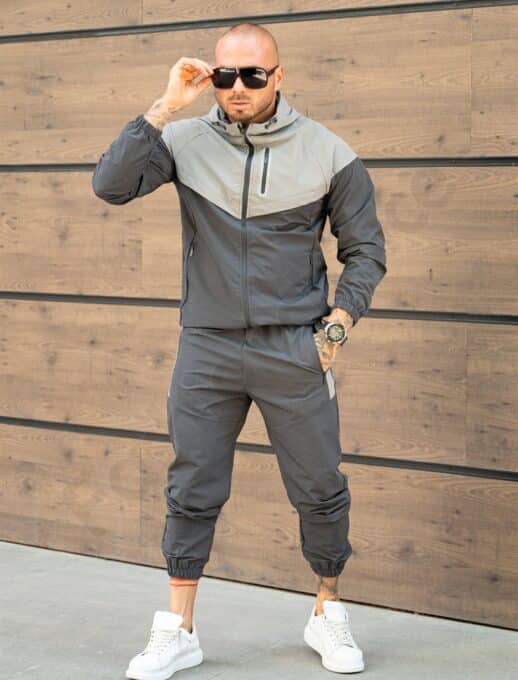 Compleu pentru barbati din fas cu platca contrastanta-grafit cod TS-38А-2