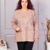 Tunica maxi de dama cu aplicatie floare-cacao cod 1150-6