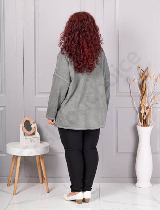 Tunica maxi de dama cu aplicatie floare-kaki cod 1150-1