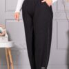Pantalon maxi de dama cu elastic in talie si dunga discreta cod 73321