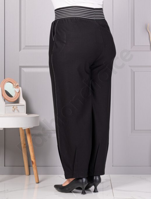 Pantalon maxi de dama cu elastic in talie si dunga discreta cod 73321