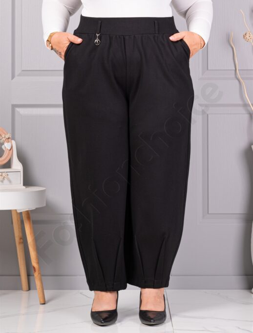 Pantalon maxi clasici de dama cu accent in partea de jos cod 7344