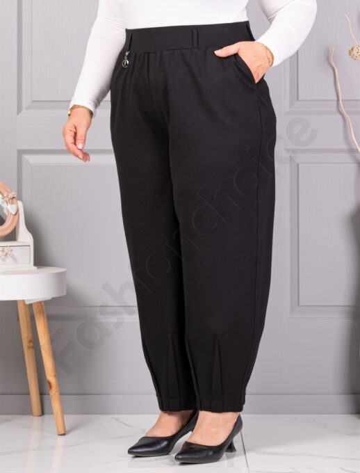 Pantalon maxi clasici de dama cu accent in partea de jos cod 7344