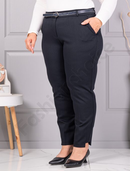 Pantalon maxi de dama cu curea din piele in culoare albastru royal cod 156