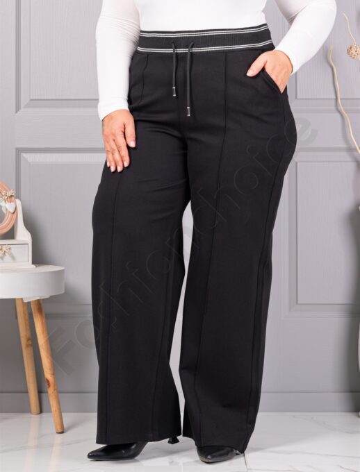 Pantalon maxi elegant de dama cu croi lejer si dunga exterioara cod 73902
