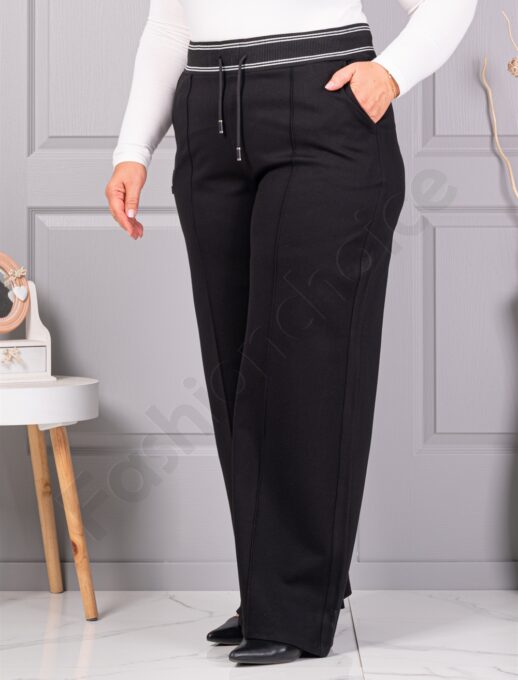 Pantalon maxi elegant de dama cu croi lejer si dunga exterioara cod 73902