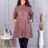 Trenci maxi de dama din material lucios cu figuri abstracte cod 1454-4