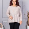 Tunica maxi din tricotaj finut cu aplicatie din margele-capucino cod 6869-2