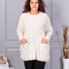 Tunica maxi eleganta din tricotaj finut cu bordura stralucitoare-capucino cod 2037-3